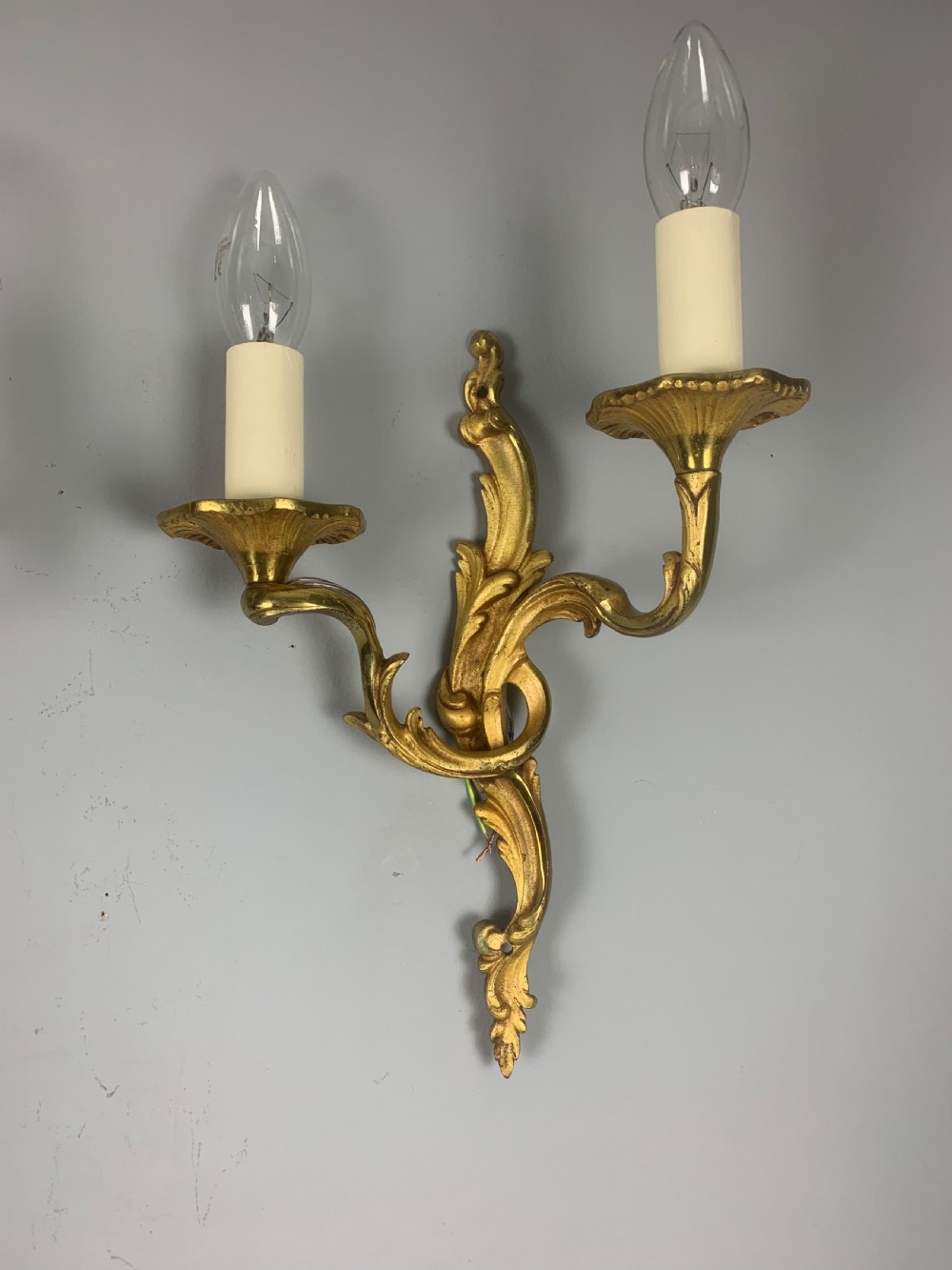 French Gilded Twin Arm Antique Wall Lights View III