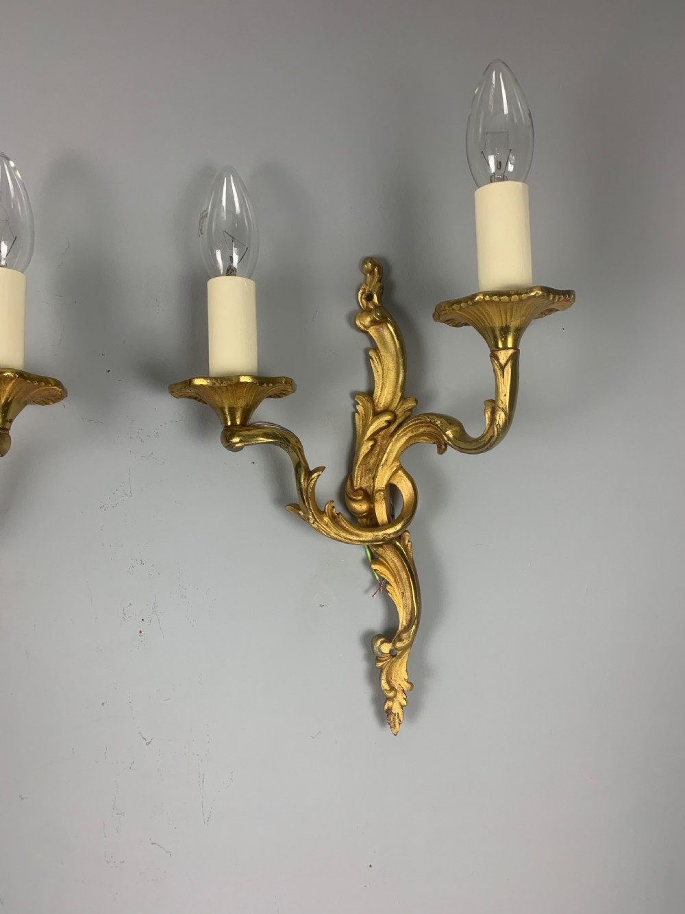 French Gilded Twin Arm Antique Wall Lights View IV