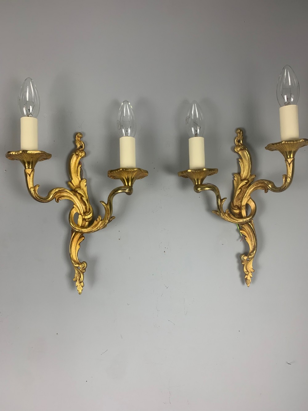 French Gilded Twin Arm Antique Wall Lights View VI