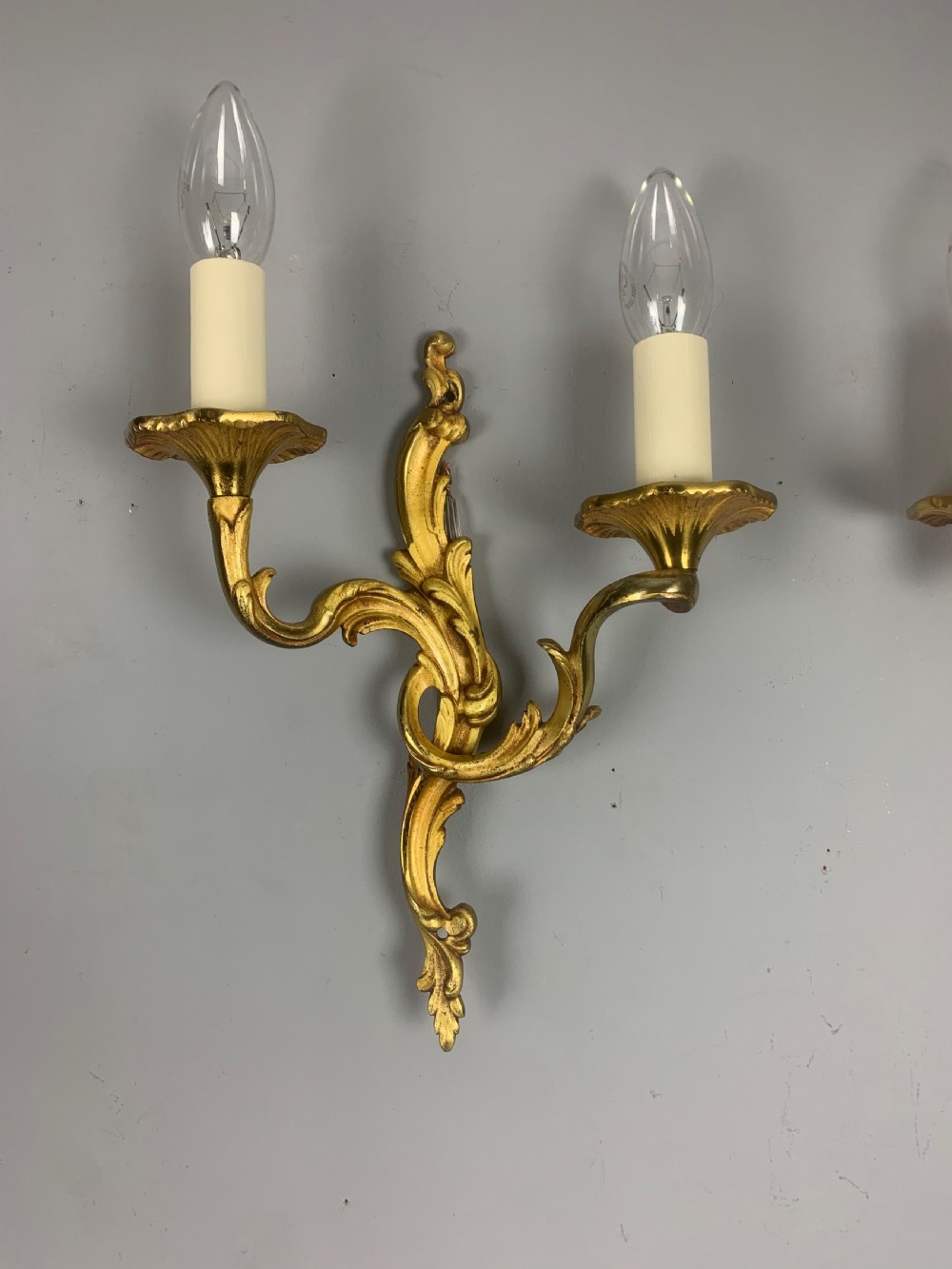 French Gilded Twin Arm Antique Wall Lights View VIII