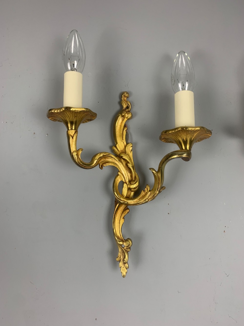 French Gilded Twin Arm Antique Wall Lights View IX