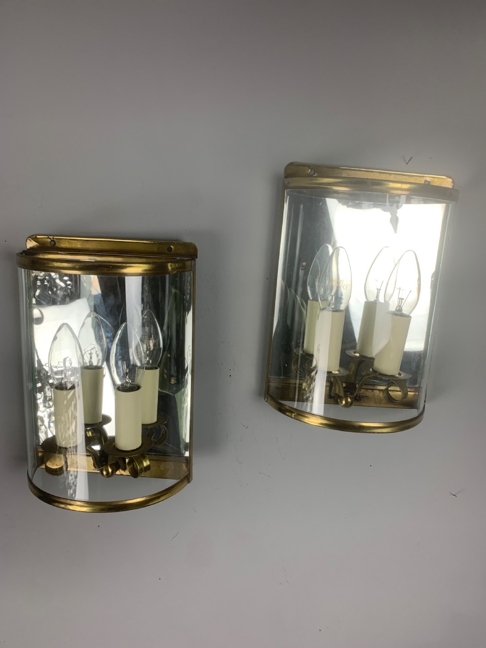 Pair of French Half Wall Lanterns, Wall Lights  View III
