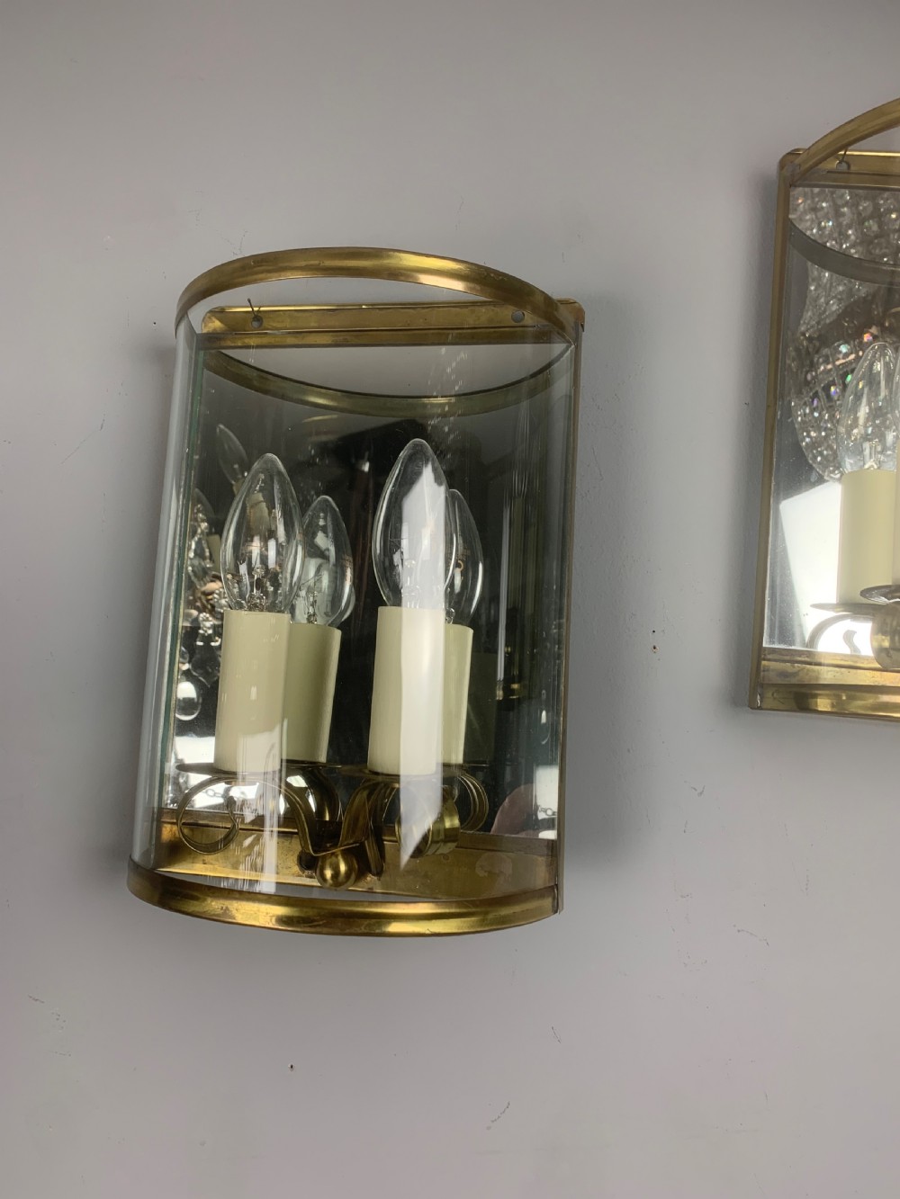 Pair of French Half Wall Lanterns, Wall Lights  View IV