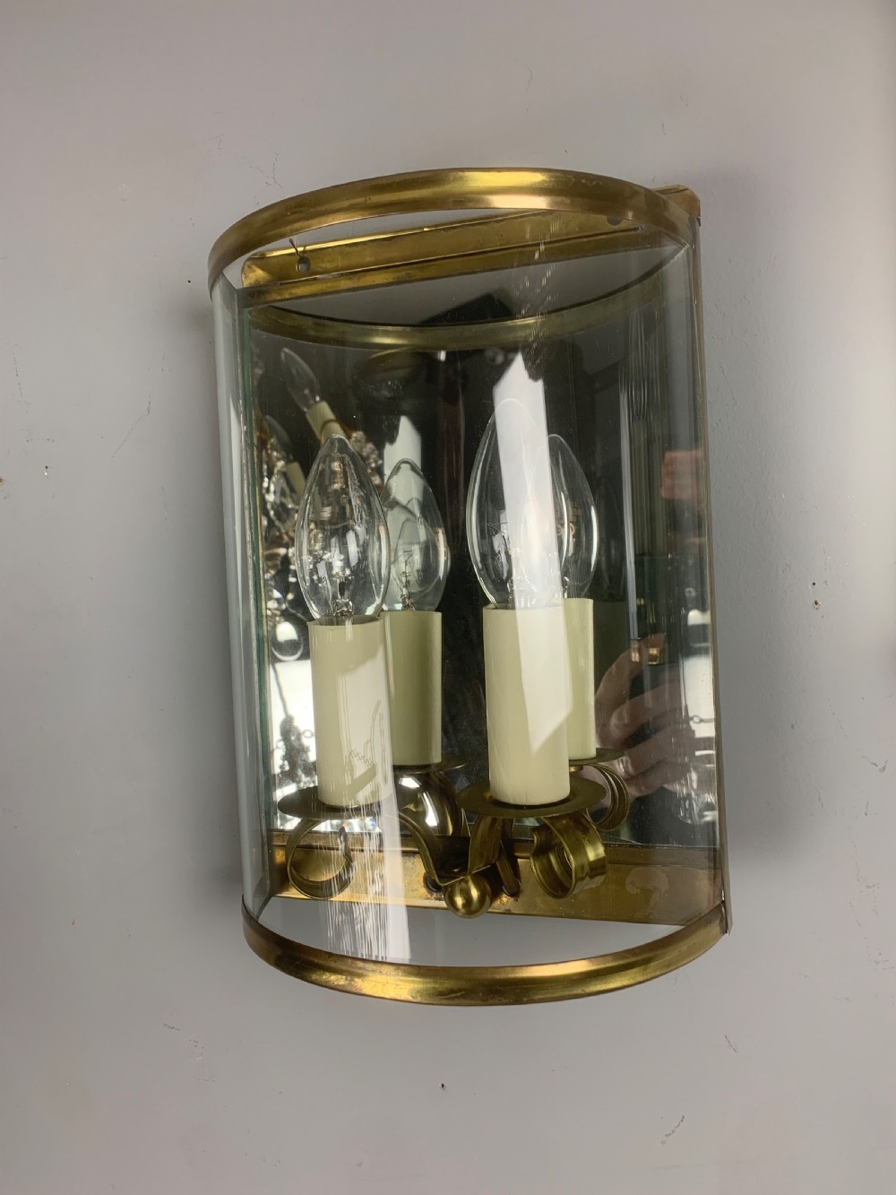 Pair of French Half Wall Lanterns, Wall Lights  View V