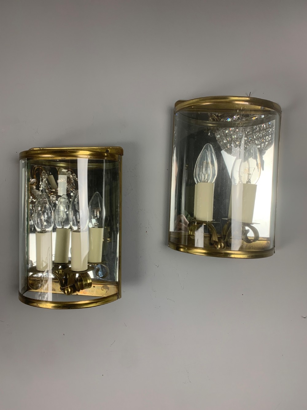 Pair of French Half Wall Lanterns, Wall Lights  View VII