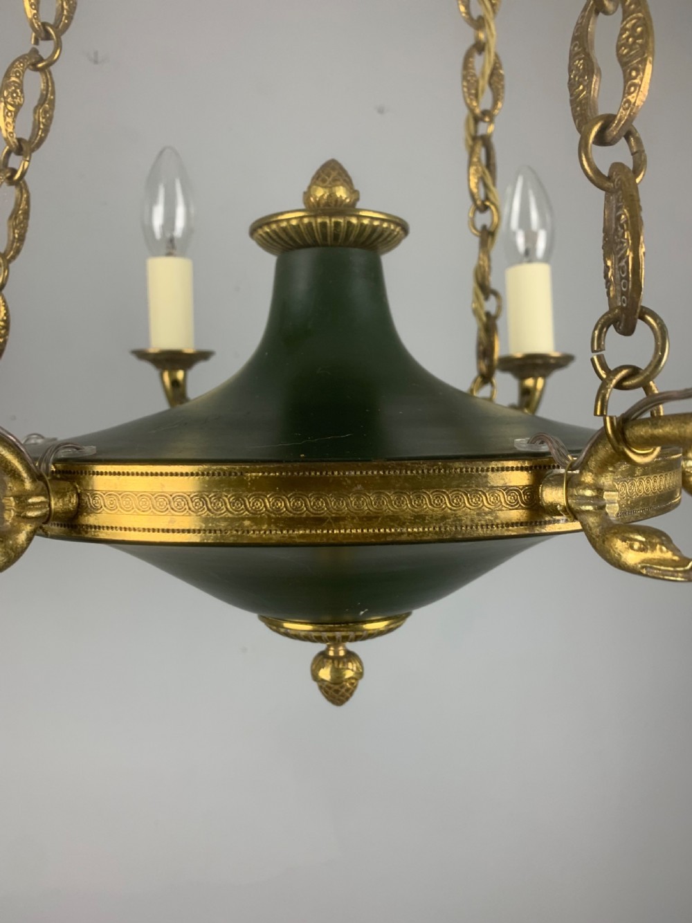 French 6 Arm Empire Antique Chandelier  View V