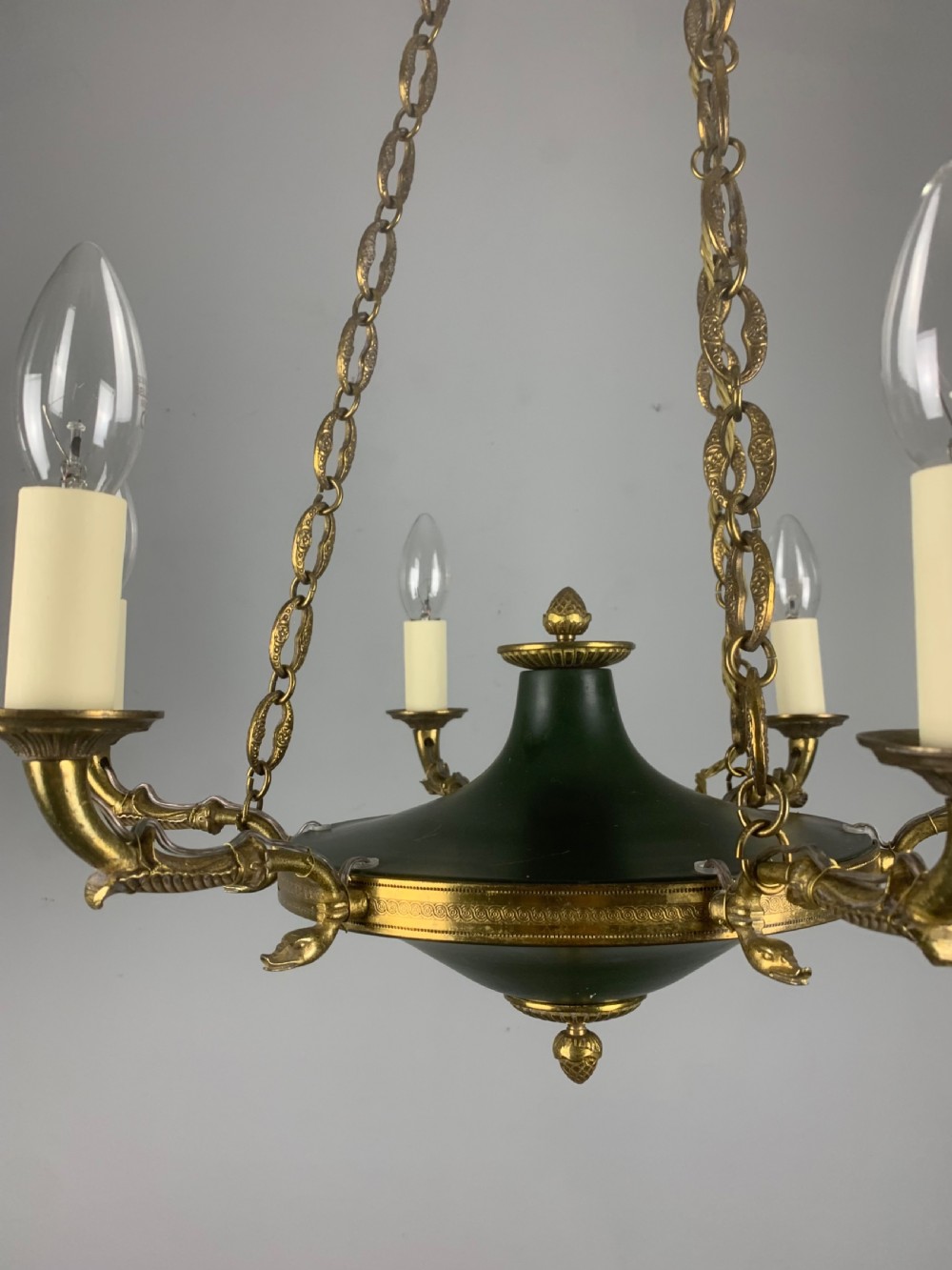 French 6 Arm Empire Antique Chandelier  View VIII