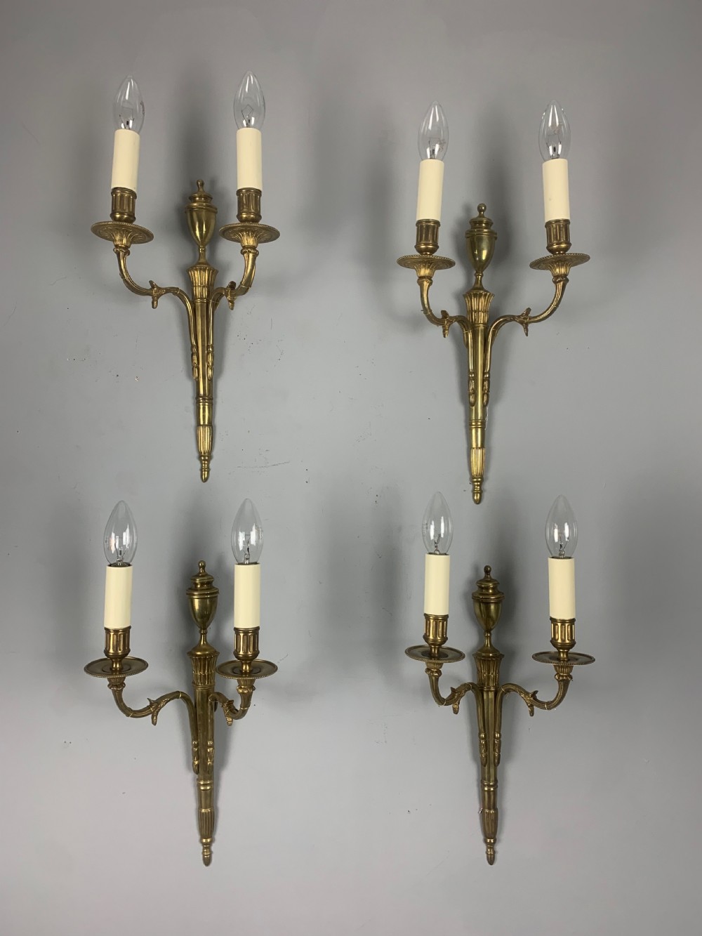 Set of 4 Classical French Antique Wall Lights 