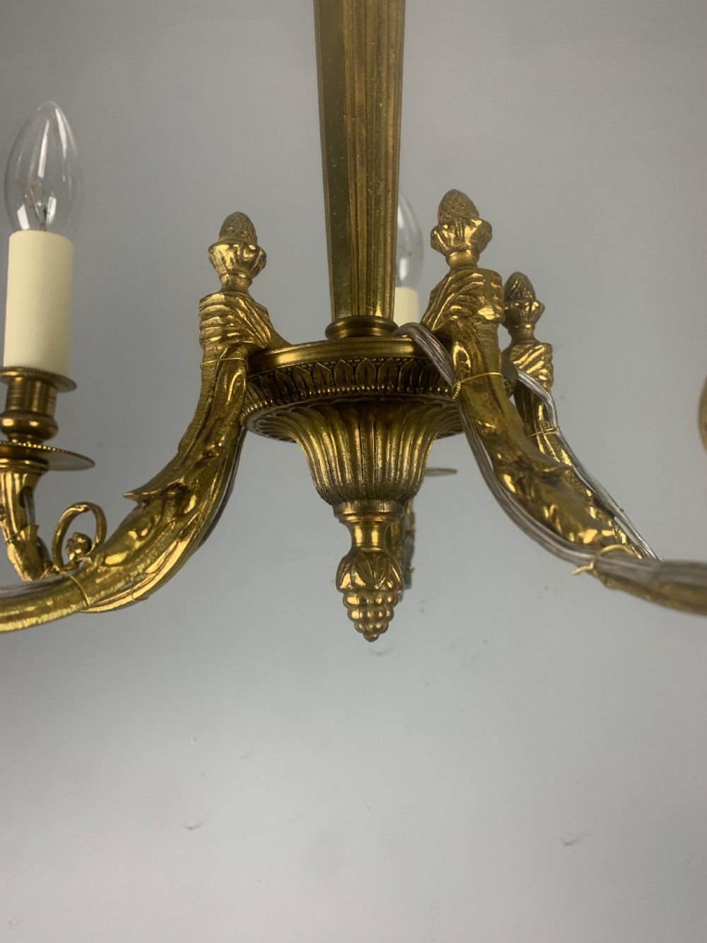Small French Gilt Brass 5 Light Chandelier  View VII