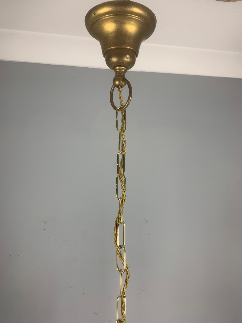 French Gilded Brass 5 Light Antique Chandelier View X
