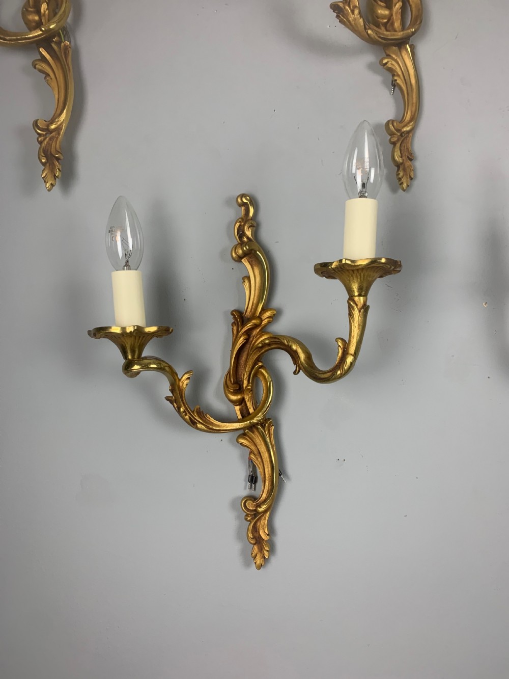 French Set Of 7 Bronze Twin Arm Antique Wall Lights View XI
