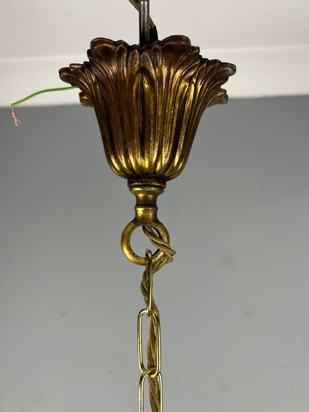 French Gilt Brass Triple Light Antique Lantern  View XVIII