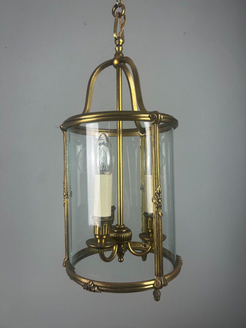 French Gilded Triple Light Antique Lantern View III