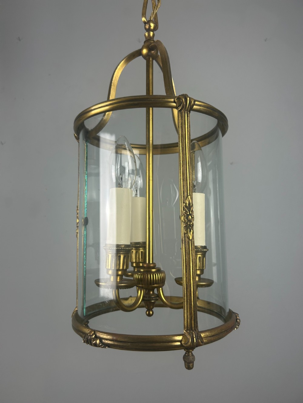 French Gilded Triple Light Antique Lantern View IV