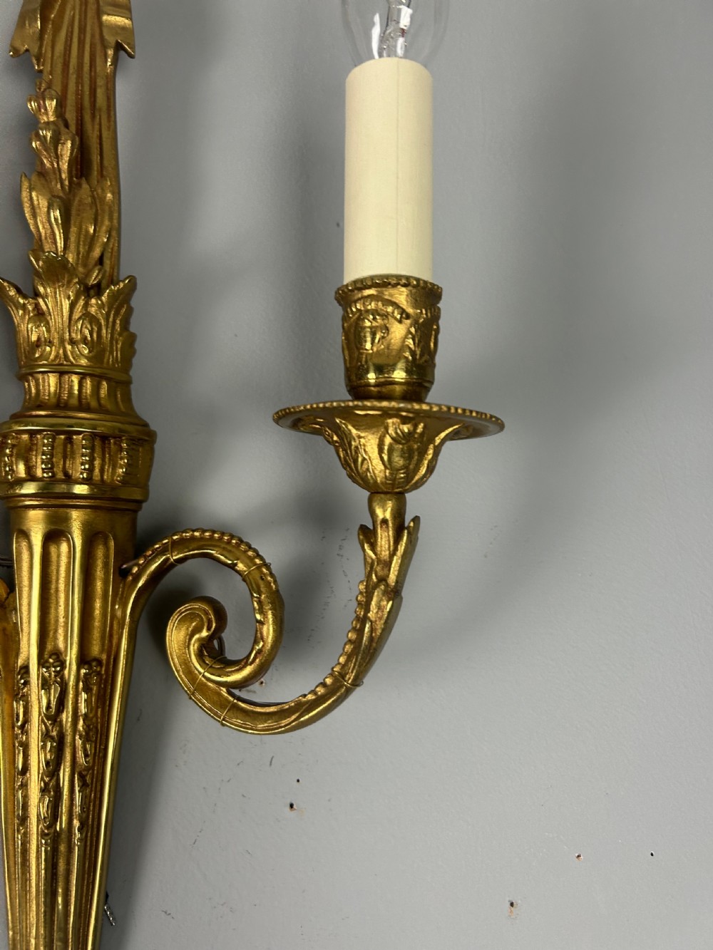 French Pair Of Gilded Bronze Twin Arm Wall Lights View IV