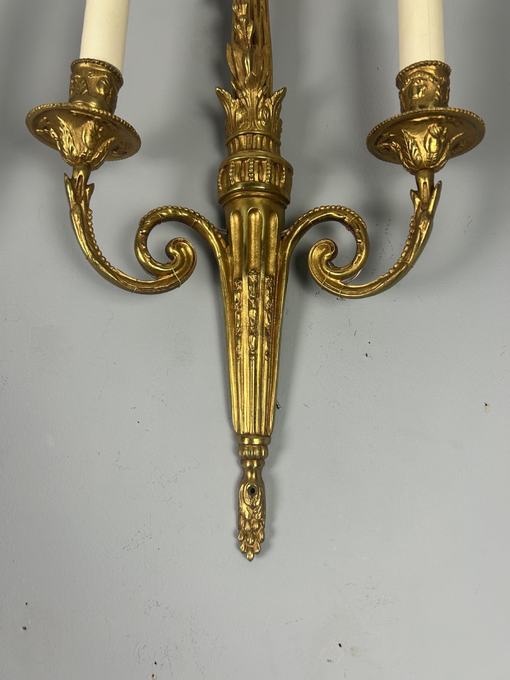 French Pair Of Gilded Bronze Twin Arm Wall Lights View V