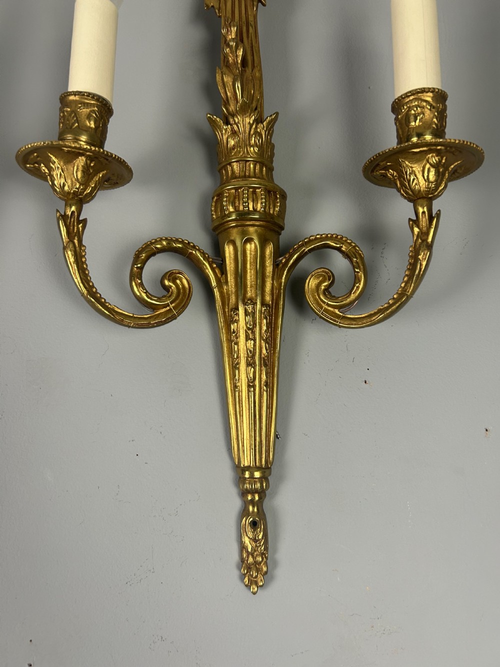 French Pair Of Gilded Bronze Twin Arm Wall Lights View VIII