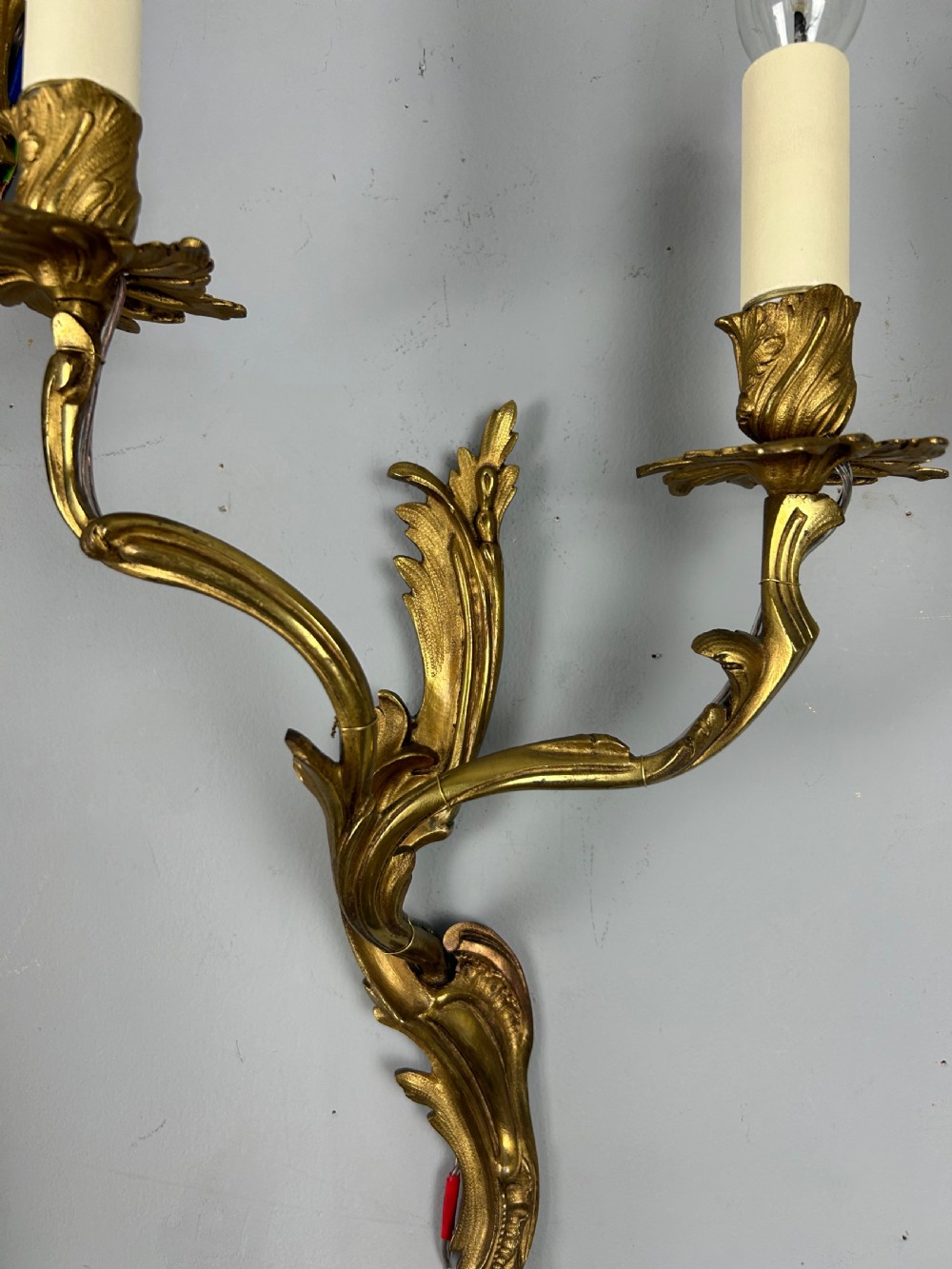 Set Of 4 French Gilded Twin Arm Antique Wall Lights View IV