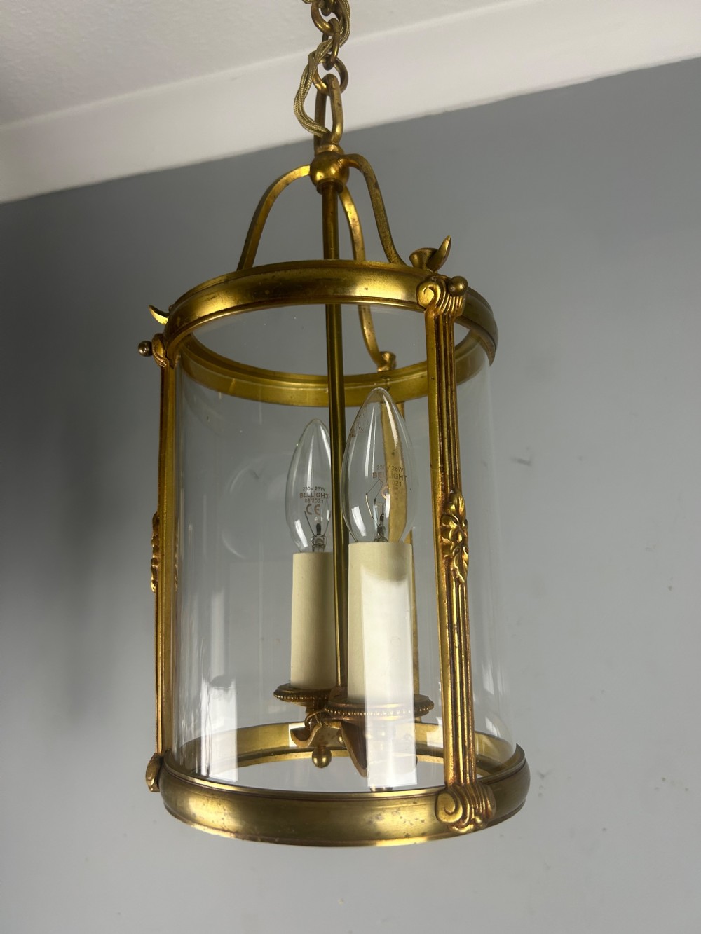 Small French Gilt Bronze Twin Light Lantern View III
