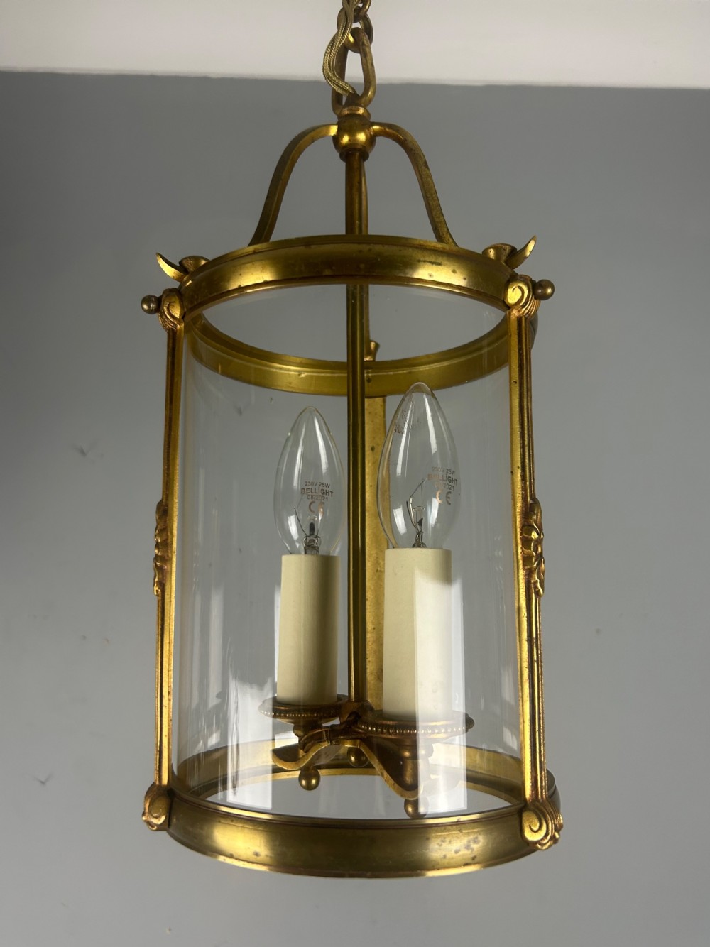 Small French Gilt Bronze Twin Light Lantern View IV