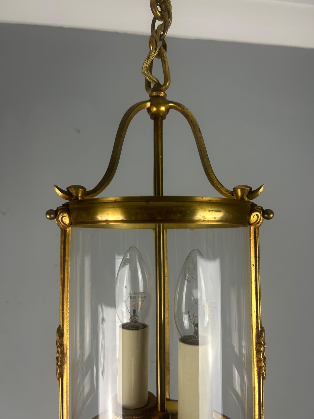 Small French Gilt Bronze Twin Light Lantern View V