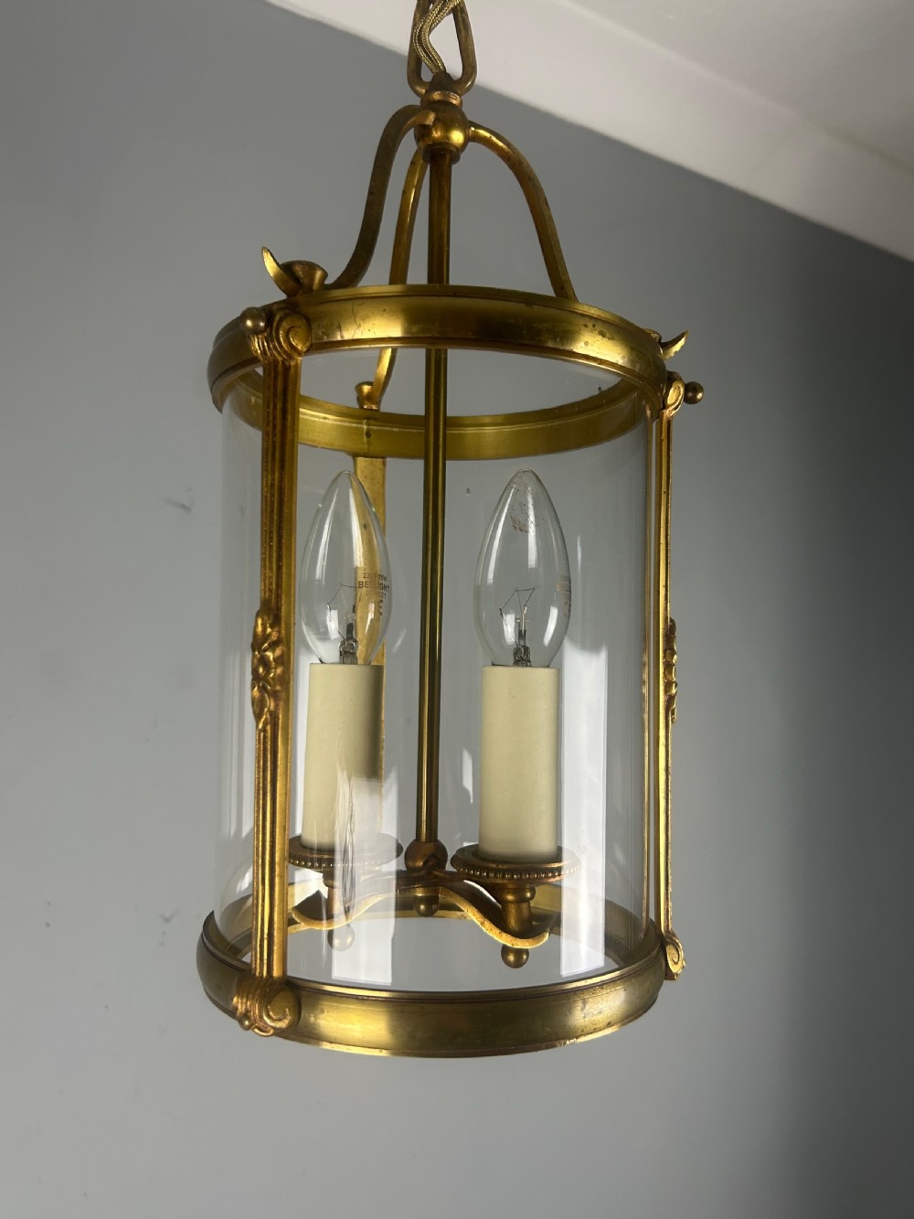 Small French Gilt Bronze Twin Light Lantern View VI