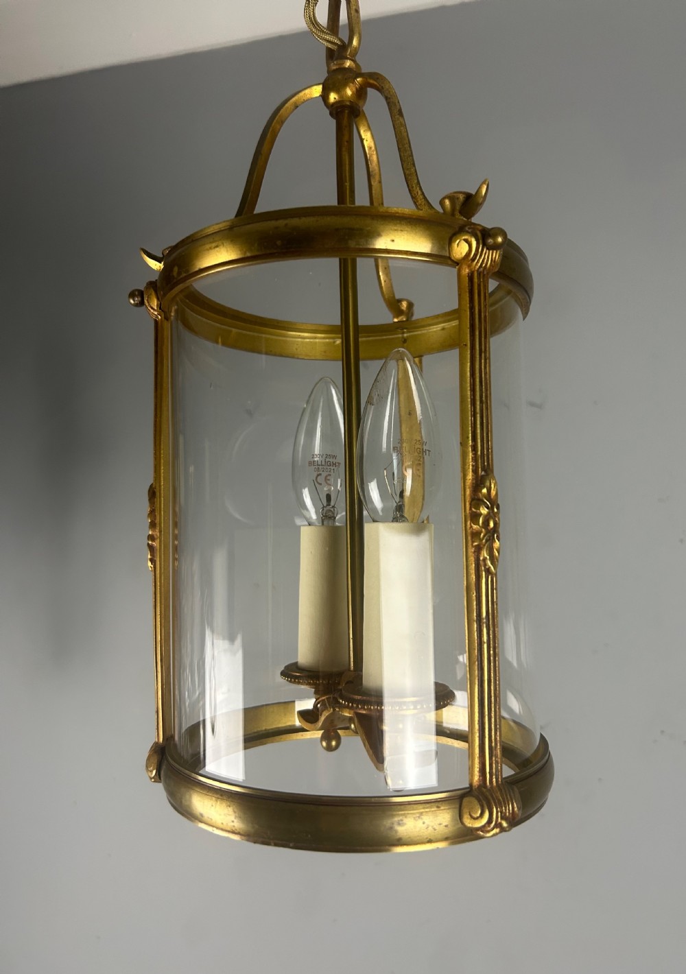 Small French Gilt Bronze Twin Light Lantern View XI