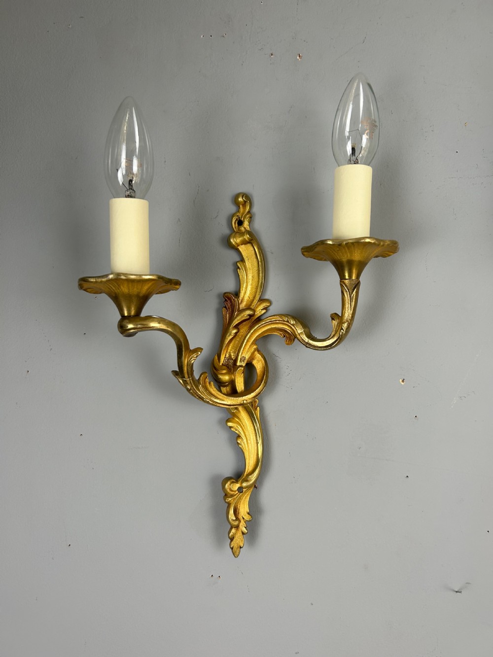 Pair of French Gilt Brass Antique Wall Lights  View VIII