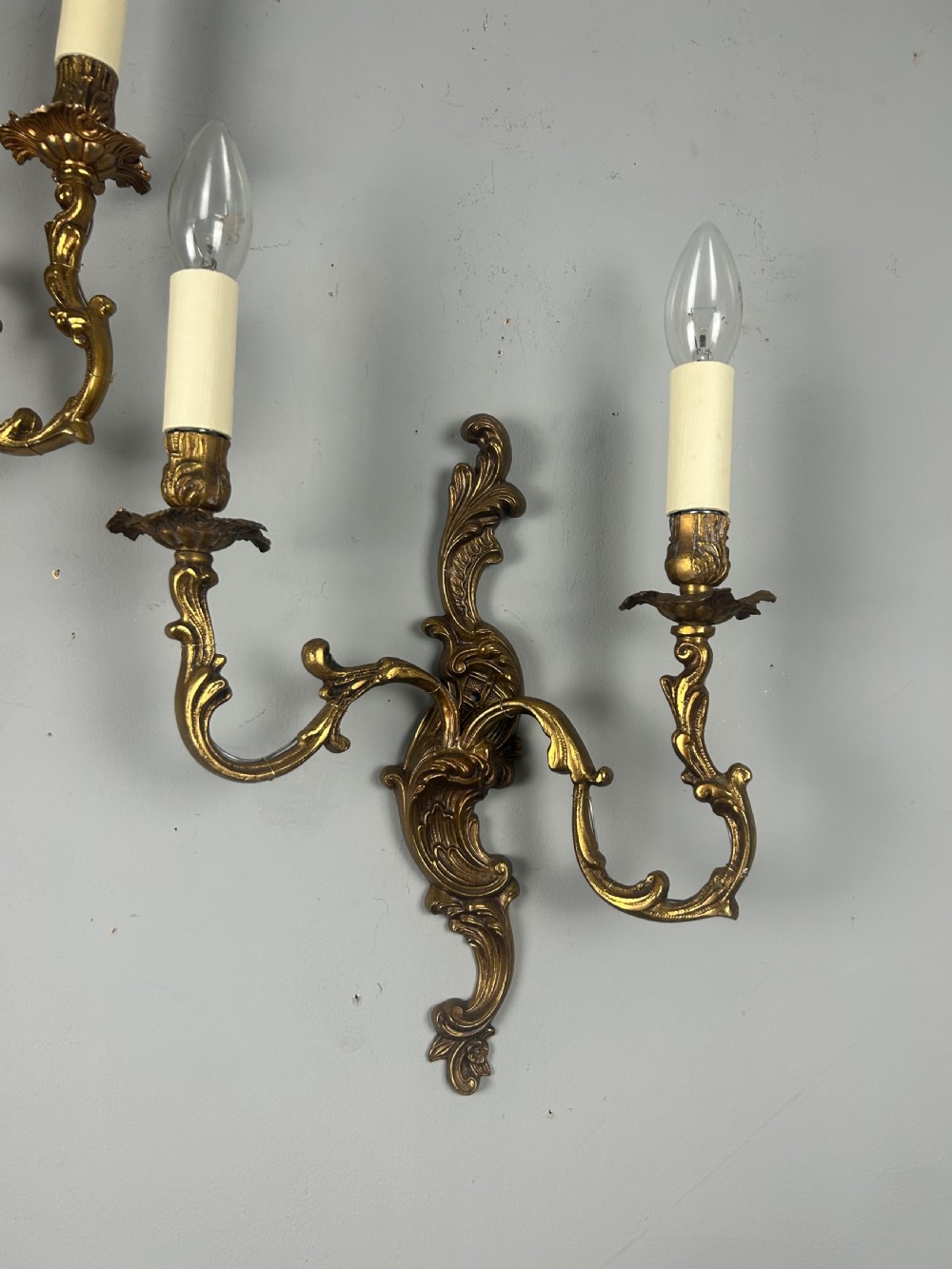 Pair Of French Gilt Brass Antique Wall Lights View III