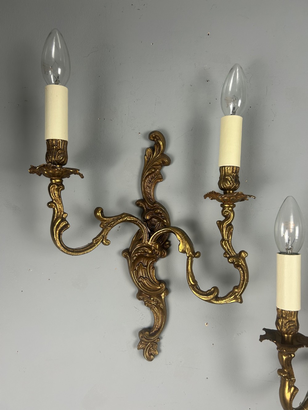 Pair Of French Gilt Brass Antique Wall Lights View IV