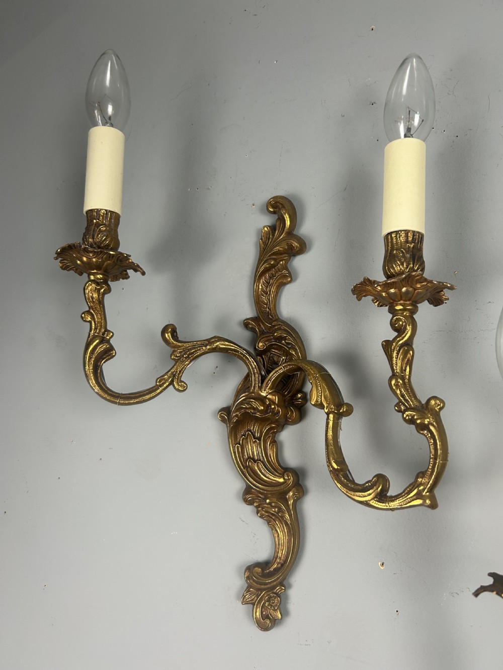 Pair Of French Gilt Brass Antique Wall Lights View VI