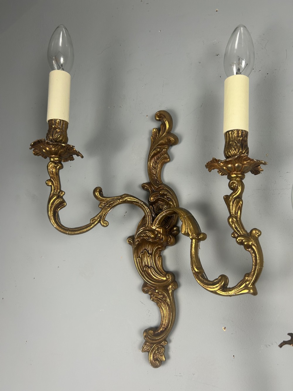 Pair Of French Gilt Brass Antique Wall Lights View VII