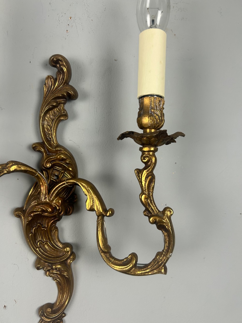 Pair Of French Gilt Brass Antique Wall Lights View VIII