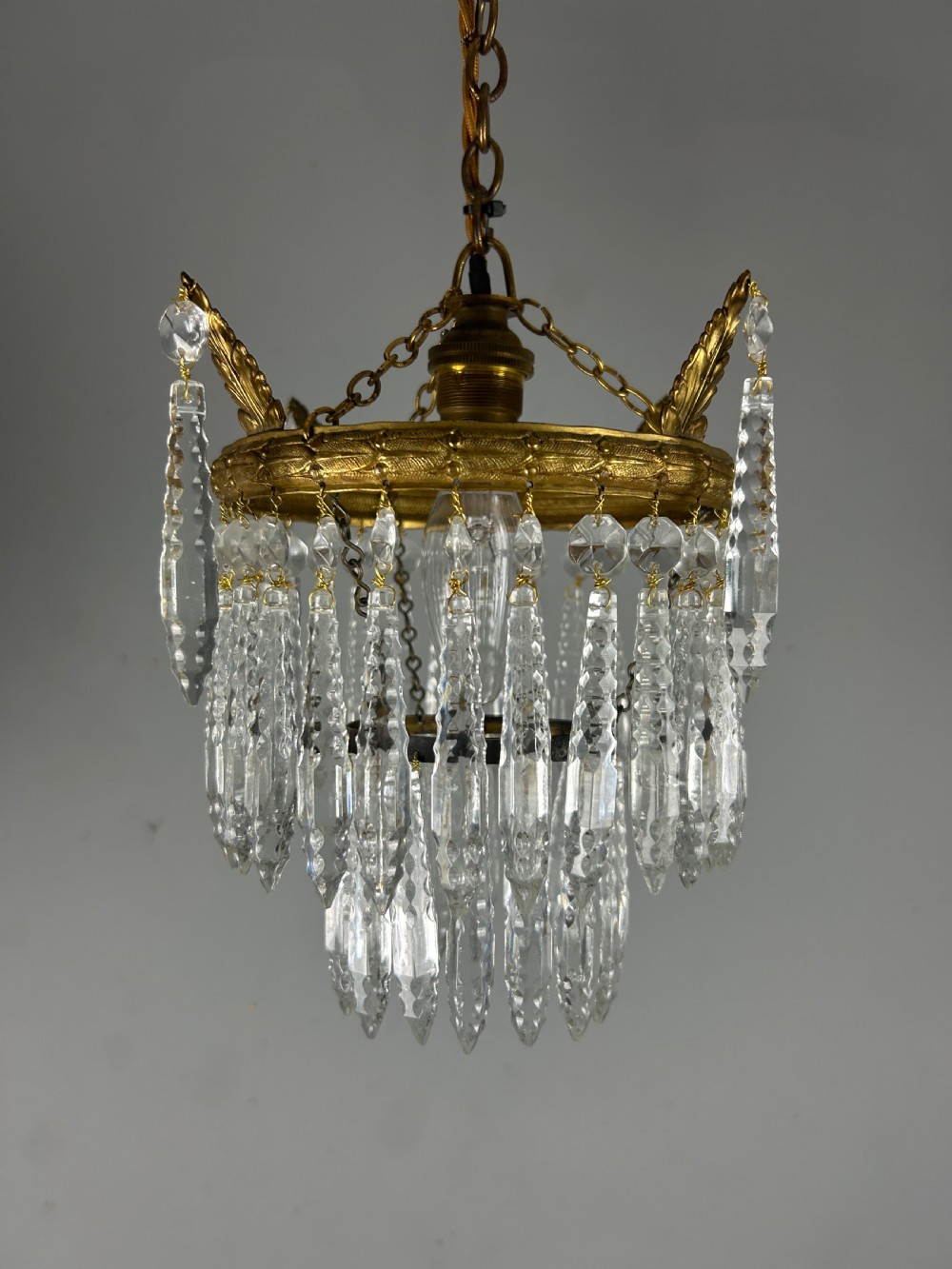 Two Tier Glass Chandelier, Ceiling Light