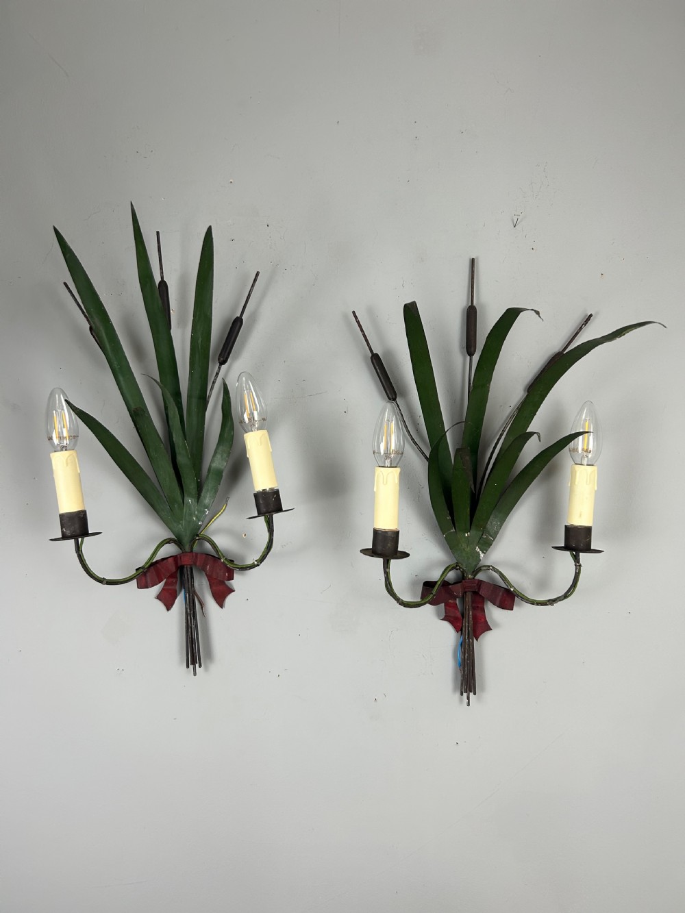 Pair of French Wheatsheaf Antique Wall Lights  View IX
