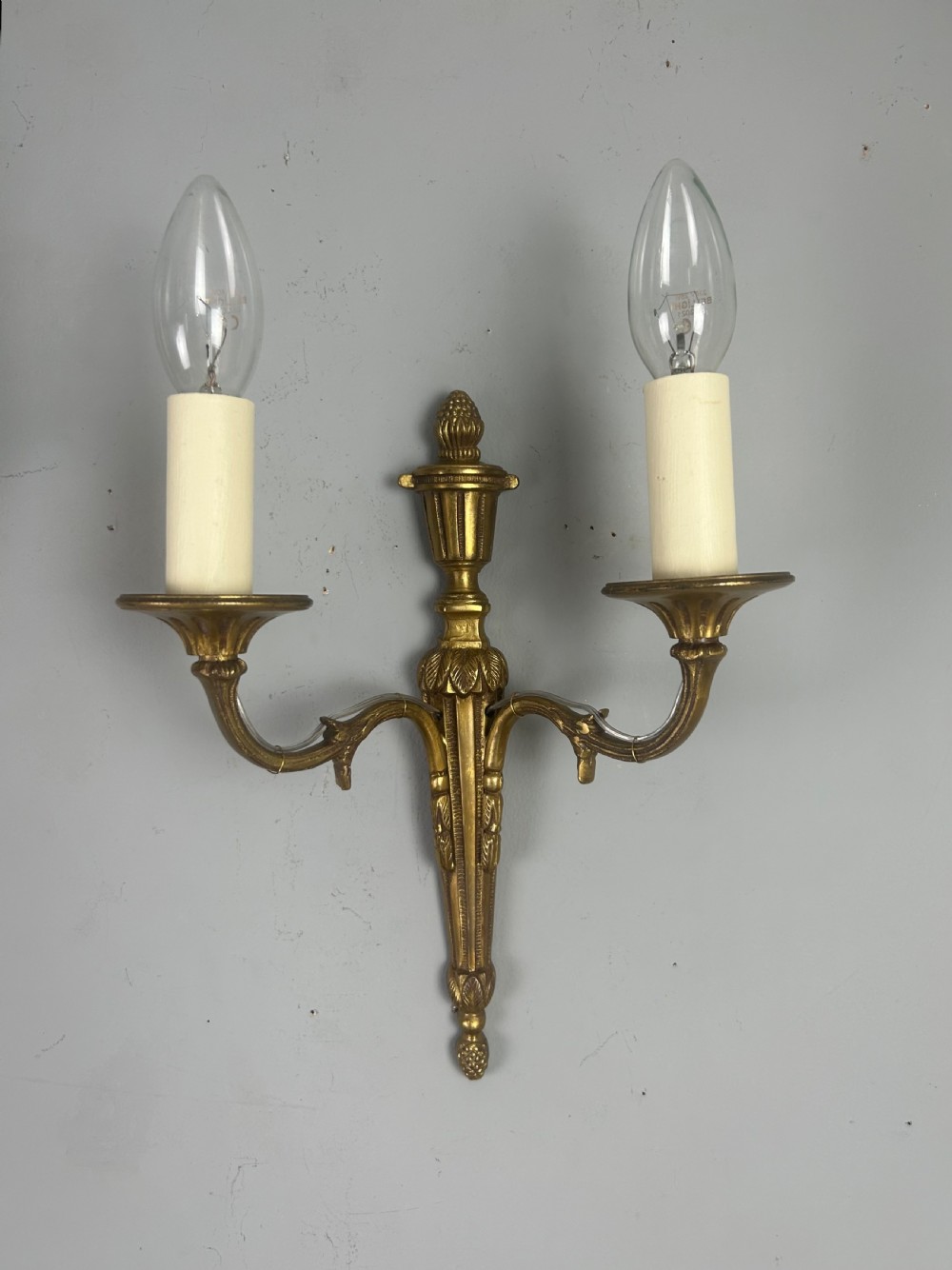 French Pair Of Gilt Brass Antique Wall Lights View IV