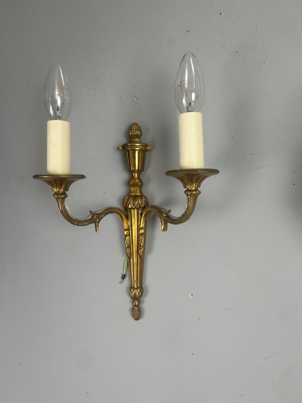 French Pair Of Gilt Brass Antique Wall Lights View V