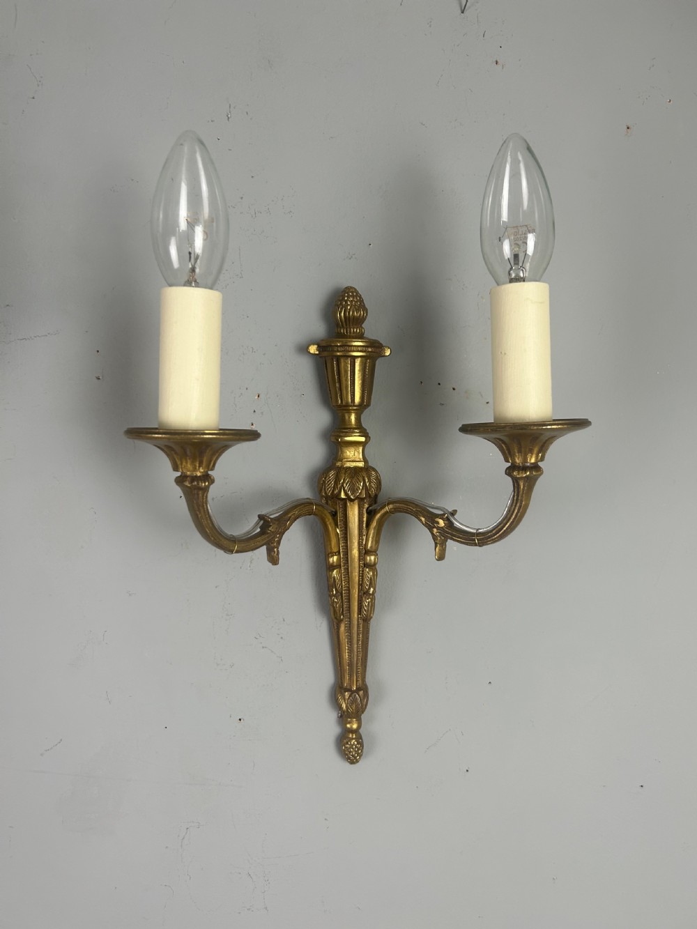 French Pair Of Gilt Brass Antique Wall Lights View VI