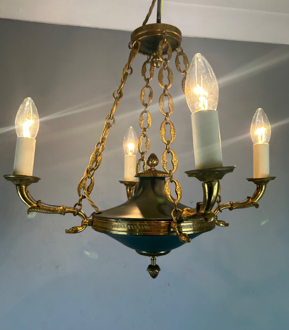 French 4 Arm Empire Antique Chandelier View III