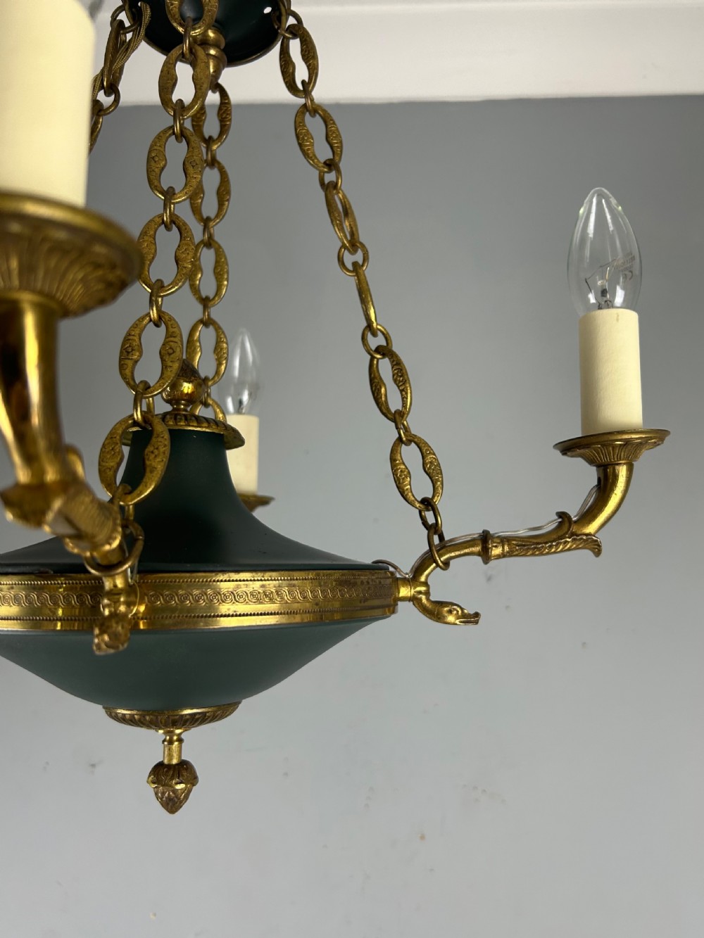 French 4 Arm Empire Antique Chandelier View VII