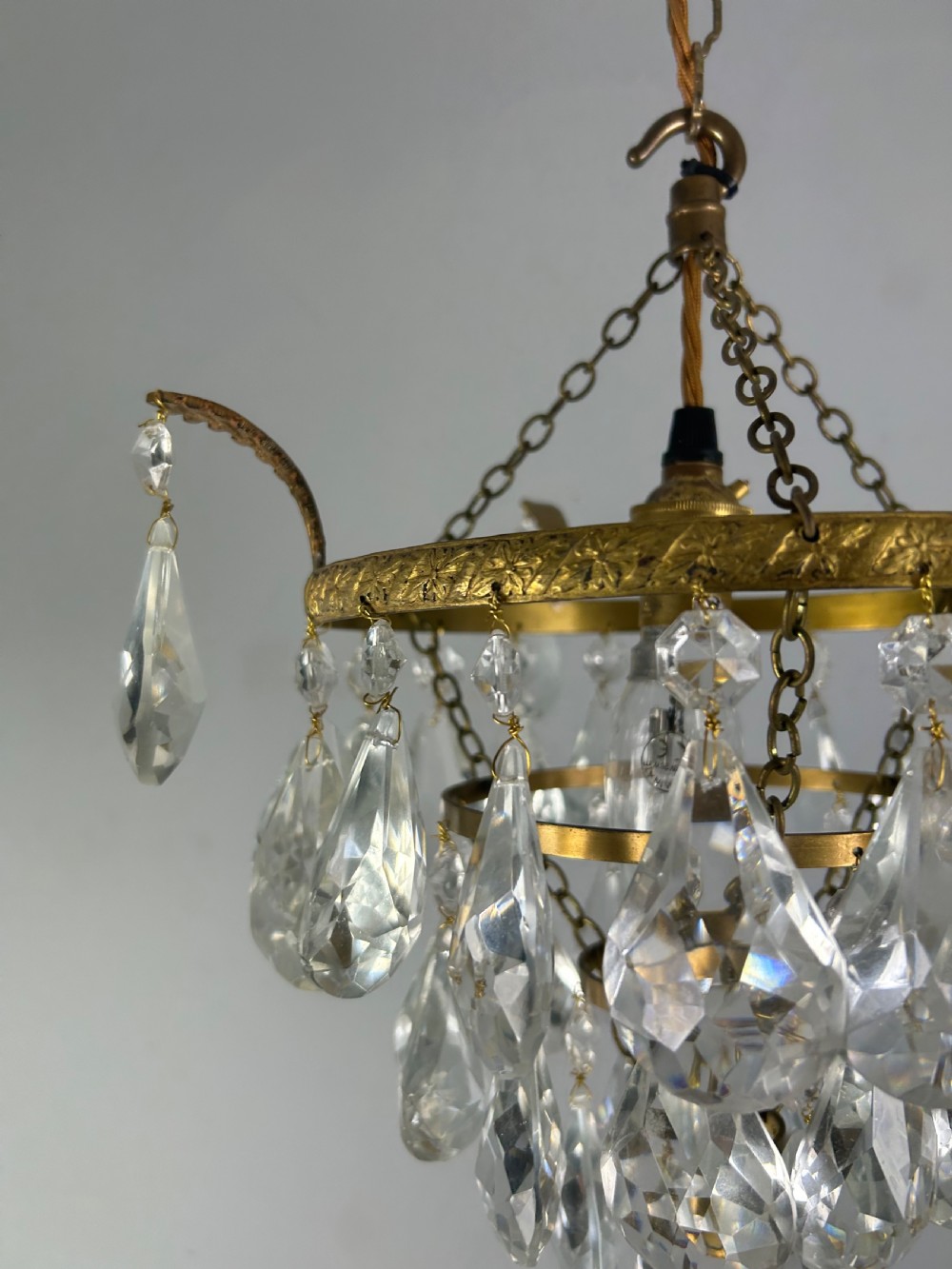 Four Tier Glass Chandelier, Ceiling Light View II