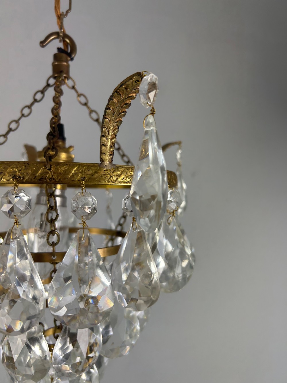 Four Tier Glass Chandelier, Ceiling Light View III