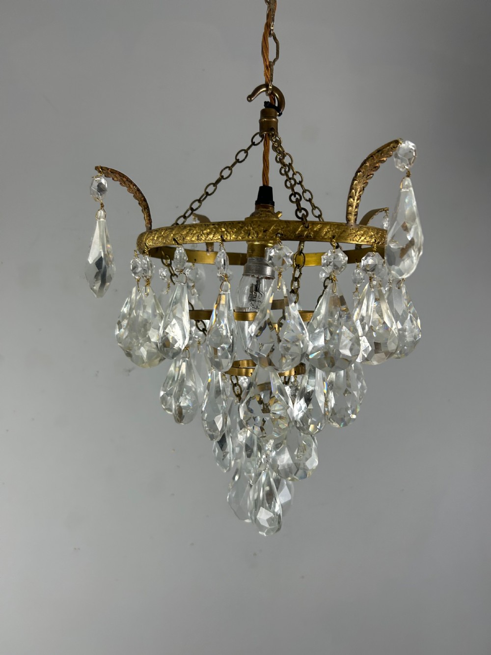 Four Tier Glass Chandelier, Ceiling Light View IV