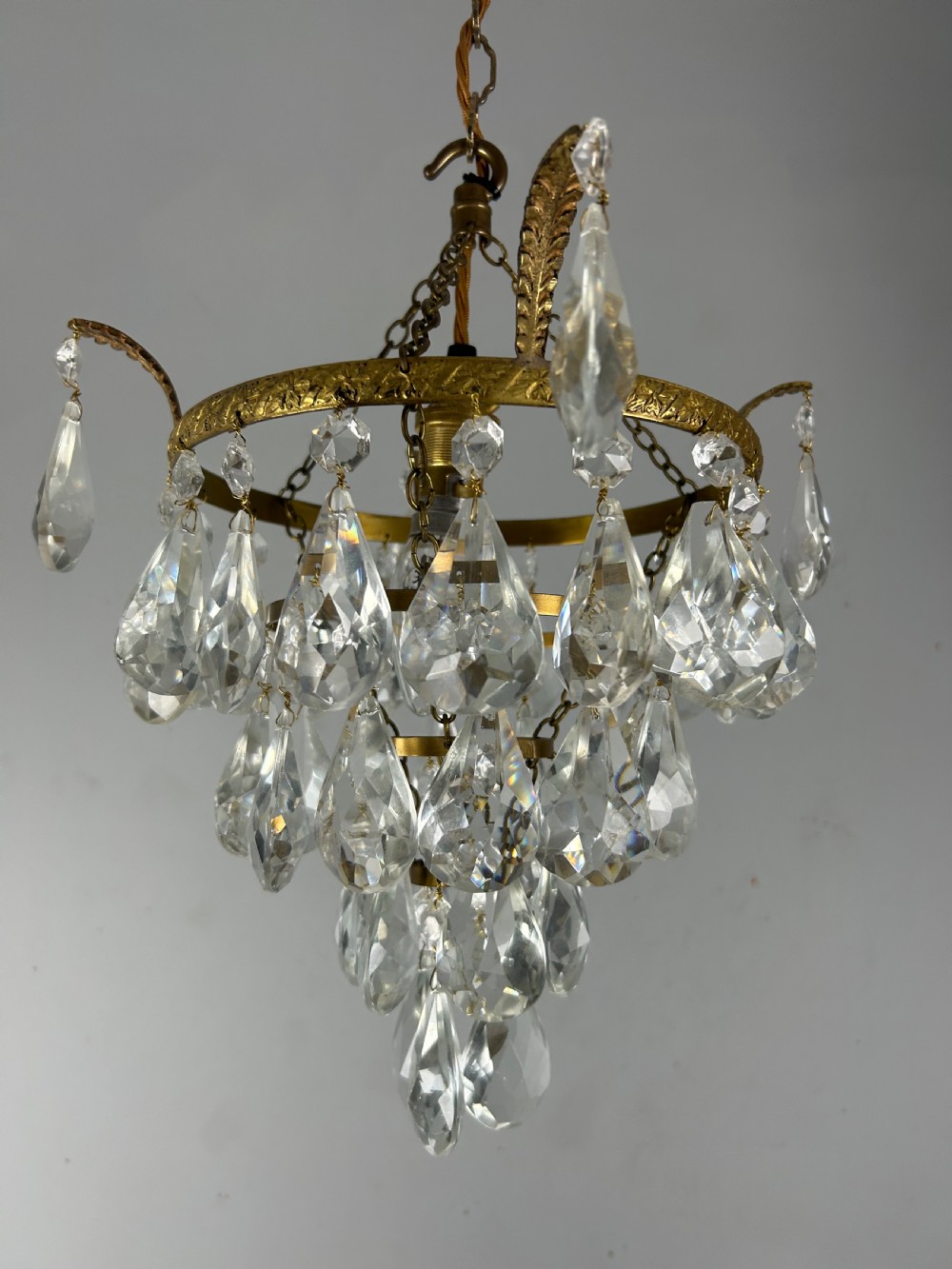 Four Tier Glass Chandelier, Ceiling Light View VI