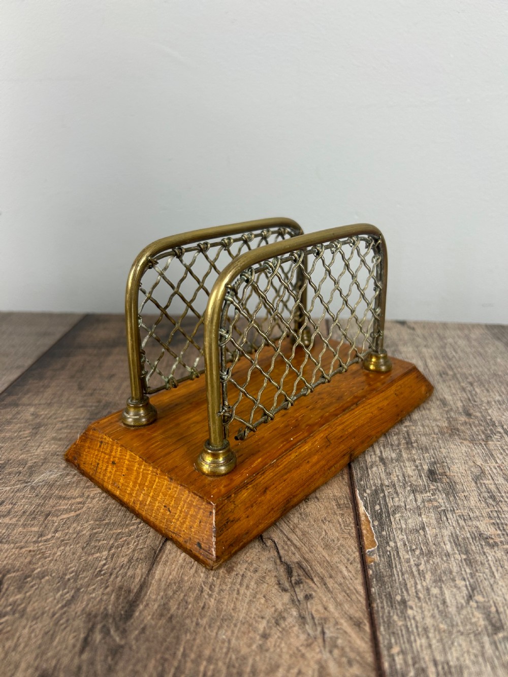 William Tonks Brass & Oak Letter Rack  View III