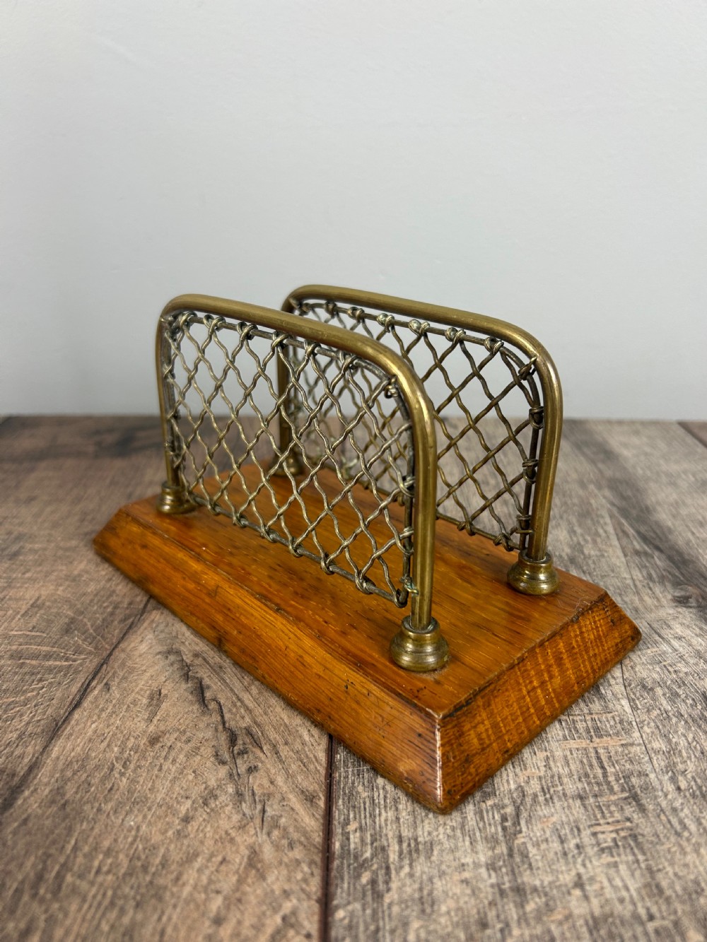 William Tonks Brass & Oak Letter Rack  View IV