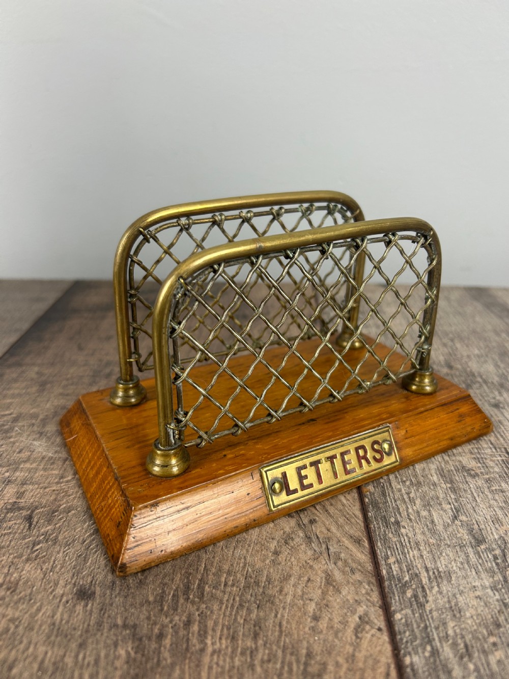 William Tonks Brass & Oak Letter Rack  View VII