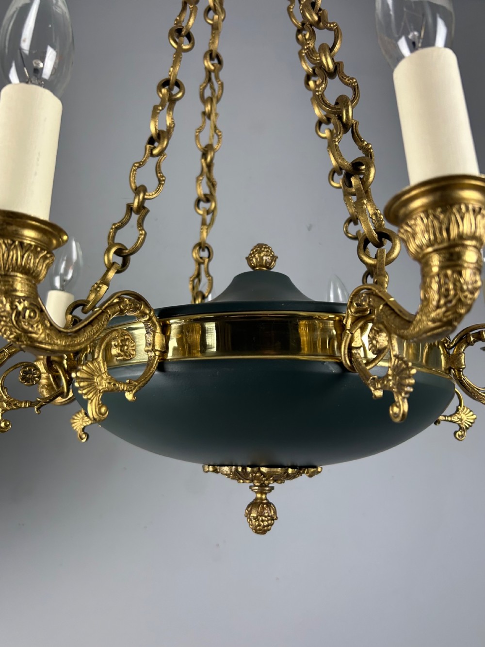 French 8 Arm Empire Antique Chandelier View IV