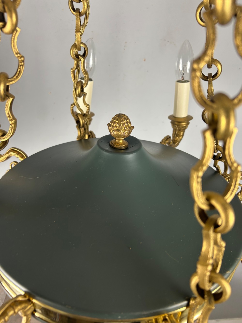 French 8 Arm Empire Antique Chandelier View V
