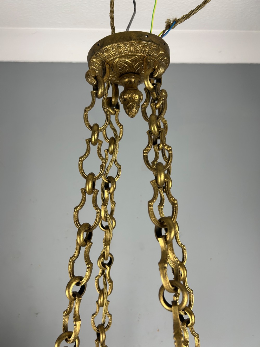 French 8 Arm Empire Antique Chandelier View VIII